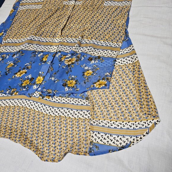 Aratta Silent Journey Women Hi-lo tunic Top Blouse Shirt Size L Floral Button Up - Picture 10 of 14